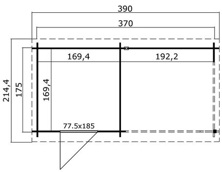 Tuinhuis-Blokhut Jelle 175: 390 x 195 cm - 4