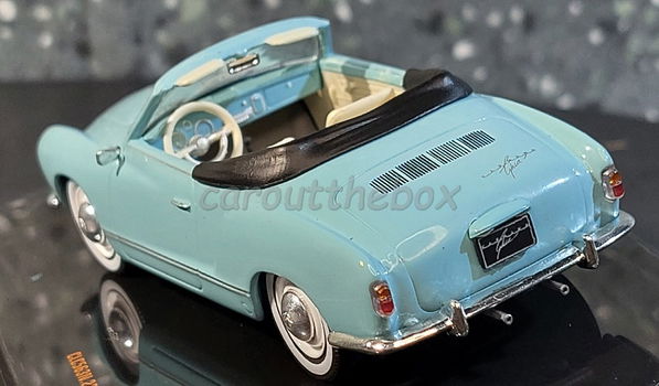 Volkswagen Karmann Ghia cabrio 1957 blauw 1:43 Ixo V1050 - 2