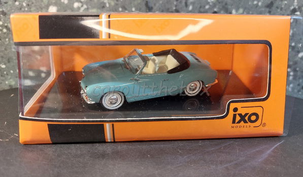 Volkswagen Karmann Ghia cabrio 1957 blauw 1:43 Ixo V1050 - 3