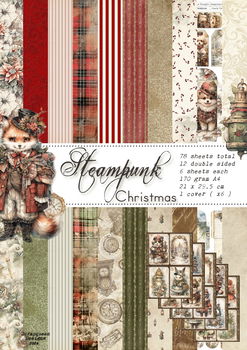 Paper collection Steampunk Christmas A4 size 78 sheets in total - 1