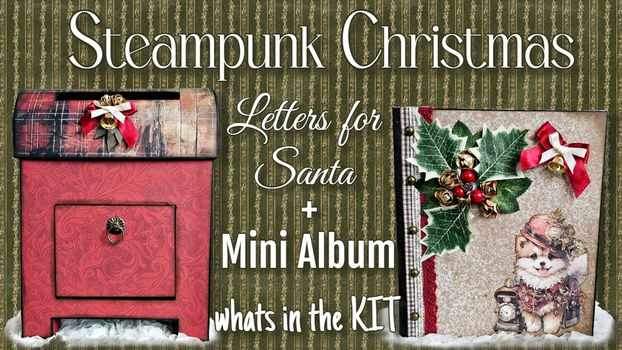 Kit to create exact the same project steampunk christmas letters to santa + mini album - 0