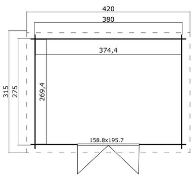 Tuinhuis-Blokhut Mikkel: 400 x 295 cm - 5