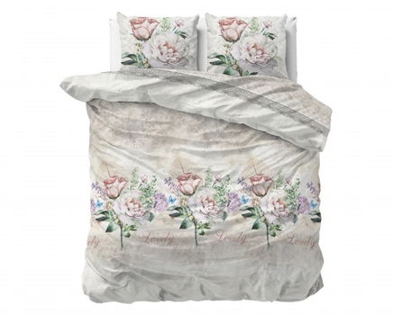 Dekbedovertrek 140x220 Lovely Flower Beige - 0