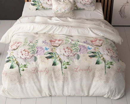 Dekbedovertrek 140x220 Lovely Flower Beige - 3