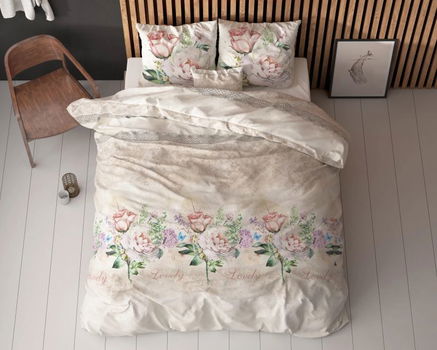 Dekbedovertrek 140x220 Lovely Flower Beige - 4