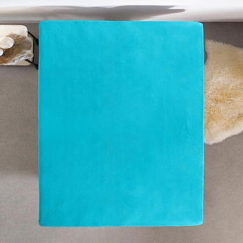 Hoeslaken jersey 80/100 x 200 Turquoise - 3