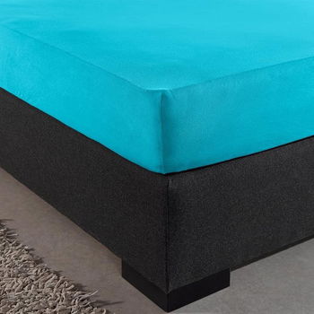 Hoeslaken jersey 80/100 x 200 Turquoise - 4