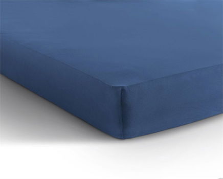 Jersey hoeslaken 160/180x200 Blauw - 3