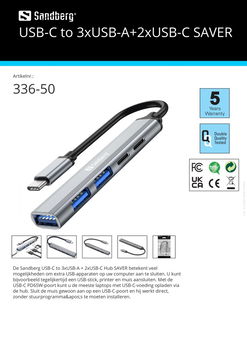 USB-C to 3xUSB-A + 2xUSB-C Hub SAVER - 4