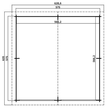 Tuinhuis houten garage Falkland: 575 x 575 cm - 5