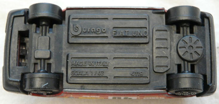 Modelauto, Bburago, Schaal 1:43, Fiat Uno (No.40), Mfr Code: 4119, 1980s.(Nr.1) - 7