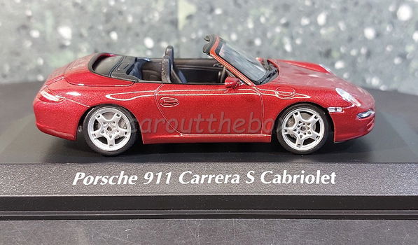 Porsche 911 Carrera S cabriolet rood 1:43 Maxichamps max039 - 1