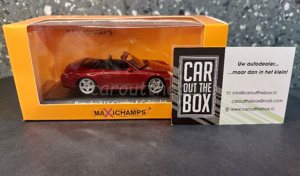 Porsche 911 Carrera S cabriolet rood 1:43 Maxichamps max039 - 5