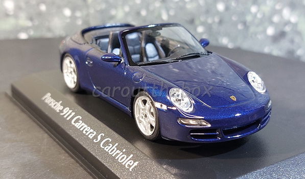 Porsche 911 Carrera S cabriolet blauw 1:43 Maxichamps max046 - 0