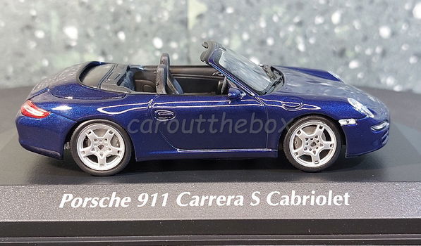 Porsche 911 Carrera S cabriolet blauw 1:43 Maxichamps max046 - 1