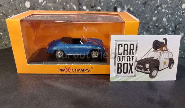 Porsche 356 Speedster blauw 1:43 Maxichamps max041 - 4