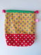 Projectbag Okergeel met roze roosje 22x21 cm - 0 - Thumbnail