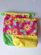 Projectbag zomerse bloemen roze met gele bloemen 22x21 cm - 2 - Thumbnail