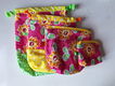 Projectbag zomerse bloemen roze met gele bloemen 22x21 cm - 3 - Thumbnail