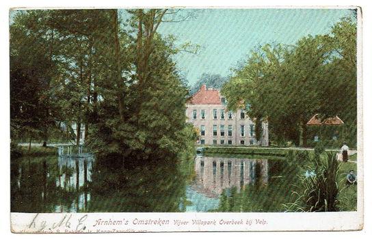 Arnhem Arnhem's Omstreken Vijver Villapark Overbeek bij Velp (1908) - 0