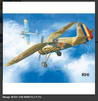 Modelbouw pakket Mirage-Hobby Mirage 48103 1/48 WWII PLZ P.11c Rumanian - 0