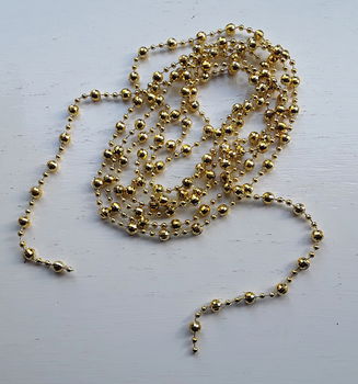 Kralenketting - ketting - goud - goudkleurig - kerstdecoratie - 0