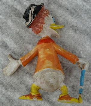 Figure, PVC, Guus Geluk / Gladstone Gander (Black Hat & Orange Jacket), Disney, Heimo, 1960s.(1) - 5