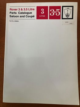 Rover 3 & 3.5 Litre - Parts Catalogue - Saloon and Coupé - 0