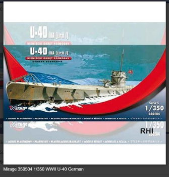 Bouwpakket Mirage-Hobby Mirage 350504 1/350 WWII U-40 German submarine - 0