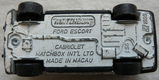 Modelauto, Matchbox, Schaal 1:56, No.37 - Ford Escort Cabriolet - Without tow hook, 1987.(Nr.1) - 7 - Thumbnail