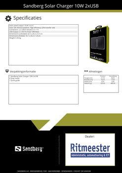 Solar Charger 10W 2x USB - 2