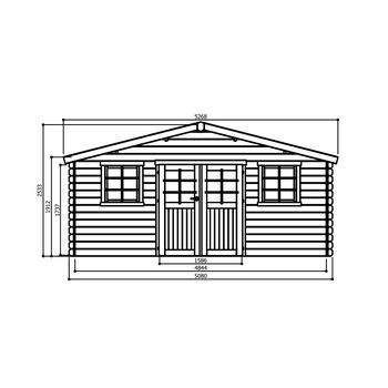 Tuinhuis-Blokhut Montreux - GEIMPREGNEERD : 5080 x 5080mm - 1