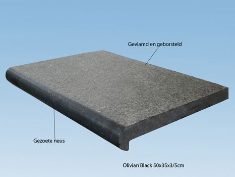 zwembad randtegels Basalt Gevlamd - 2