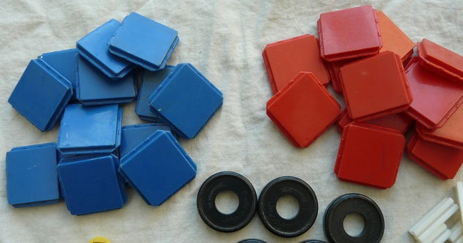 Lot Building Blocks & Parts, Build-O-Fun, Tupperware Toys, 95 pcs / stukken, 1965. - 3