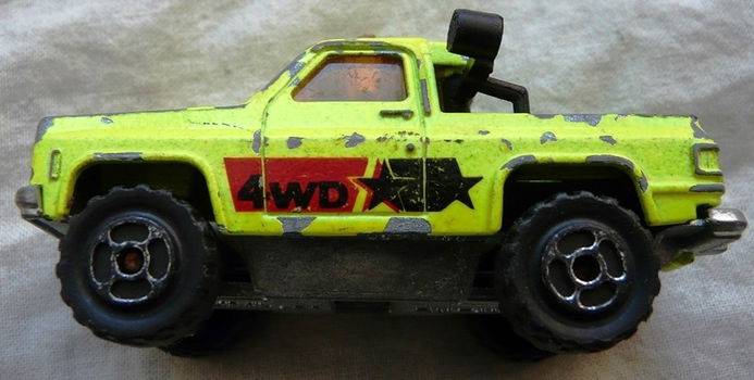 Modelauto, Majorette, Schaal 1:62, No.291 - Chevrolet Blazer 4x4 - fluo yellow, 1990-1991.(Nr.1) - 4