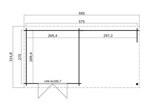 Tuinhuis-Blokhut Fraya : 595 x 295 cm - 4