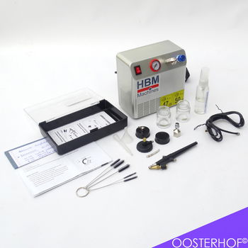 HBM Airbrush Set BD138 Pistool AS16-3 Compressor - 0