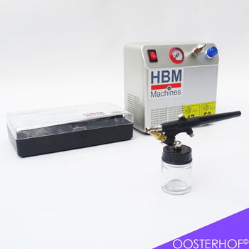 HBM Airbrush Set BD138 Pistool AS16-3 Compressor - 2