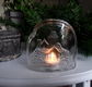 Vintage waxinelichthouder - glas - Luminarc - kersttafereel - 3 - Thumbnail