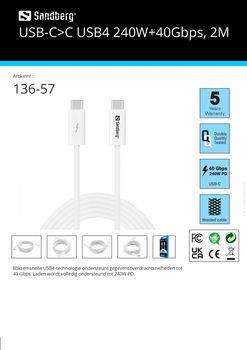 USB-C>C USB4 240W+40Gbps, 2M - 1