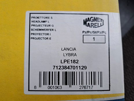 Lancia Lybra Koplamp Magneti Marelli LPE182 712384701129 Links - 6