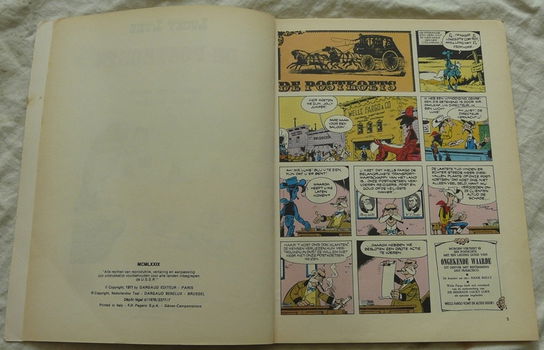 Strip Boek, Lucky Luke, De Postkoets, Nummer 1, Dargaud, 1979. - 1