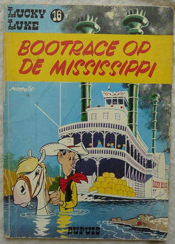 Strip Boek, Lucky Luke, Bootrace Op De Mississippi, Nummer 16, Dupuis, 1978. - 0