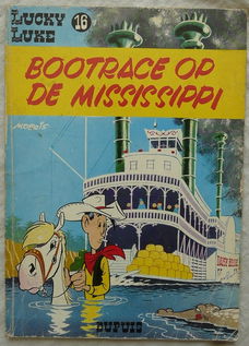 Strip Boek, Lucky Luke, Bootrace Op De Mississippi, Nummer 16, Dupuis, 1978.