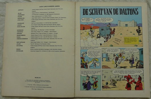 Strip Boek, Lucky Luke, De Schat Van De Daltons, Nummer 18, Dargaud, 1980. - 1