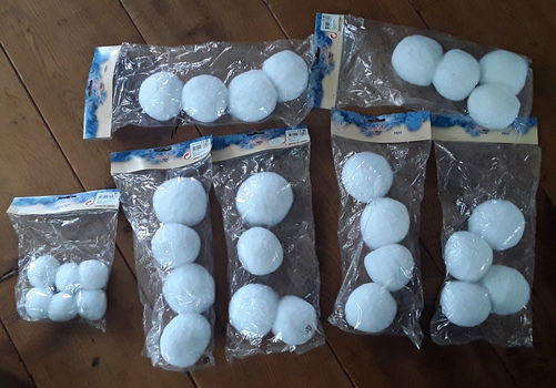 Decoratie sneeuwballen - met glinstering (nieuw) - 0