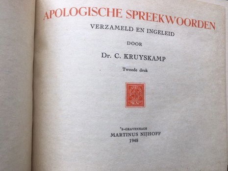 Apologische Spreekwoorden - Dr. C. Kruyskamp - 2