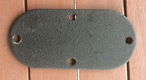 Harley EVO/T.-C. inspection cover, voor 5 bak primaire 86-06, flat & black wrinkle. - 0 - Thumbnail