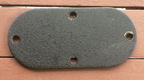 Harley EVO/T.-C. inspection cover, voor 5 bak primaire 86-06, flat & black wrinkle. - 2 - Thumbnail