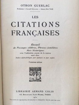 Les citations francaises - O. Guerlac - 1